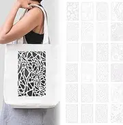 24Pcs Crafts Texture Stencils Reusable Painting Layering Stencils Mixed Texture Painting Background Template Floral Templates for Paper Arts Cabinets Dresser