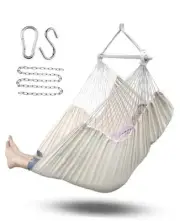 Hammock Chair Hanging Chair Rope Swing XXL - Max 500lbs, 70in Large Hammock