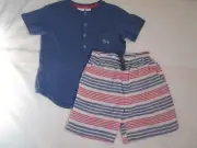 Boys Peter Alexander Jnr short sleeve henley tee Pyjama Set Size 8 NWT