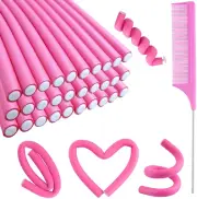 30PCS 9.45" Flexible Curling Rods Hair Twist Flexi Rods Hair Curlers Set,Twis...
