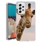 For Samsung Galaxy A23 5g A52 A53 TPU Case Cover+Glass(Giraffe Stares)