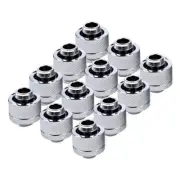 Alphacool G1/4" 13mm ID, 19mm OD Fitting, Chrome, 12pk