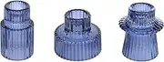[Vixdonos] Glass Candlestick Holders Tealight Candle Holders for Table Centerpieces, Wedding Decor and Dinner Party (3 Pcs, Dark Blue)