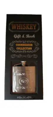 NEW Connoisseur Collection Whiskey Gift & Book with Silver Tone Flask