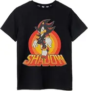 [Sonic The Hedgehog] Black Boys Shadow T-Shirt | Shadow Character Design | Authentic Sonic Merchandise | Comfortable Tee for Gaming Enthusiasts