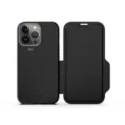 EFM EFCFLAE194BSG Monaco Leather Wallet Case Armour with D3O for iPhone 13 Pro Black/Grey