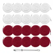 20pcs Drawstring Cords 51" Replacement Drawstring with Threader, White+Burgundy