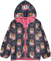 [GuoChe] Sherpa Lined Toddler Hoodie Happy Halloween Funny Winter Coat Toddler Girl Peach Zip Sweatshirt 3-10T