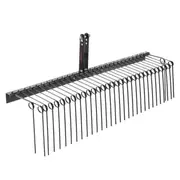 Tow Behind Landscape Rake, 1.8m Tow Dethatcher with 32 Steel Tines, Lawn Dethatcher Rake Attaches to Category 1, 3 Point Hitch for Tractor, for Leaves, Pine Needles, Straw, and