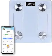 Clevinger Digital Smart Bluetooth Scale with LCD Display, Practical Body Fat Scale for Body Weight, Digital Bathroom Scale Bluetooth Body Composition Analyzer with Smartphone App Sync Weight Scale