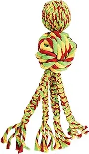 KONG - Wubba Weaves W/Rope - Tough Dog Toys - Fetch, Tug, Chew - Assorted - Small