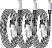 [Apple MFi Certified] iPhone 16 15 Fast Charging Cable, Adeqwat 3Pack 60W USB A to USB C Charge Braided Cable USB Type C Charger Cord for iPhone 16/16 Pro/16 Plus/16 Pro Max/15 Pro/15 Pro Max/iPad Pro