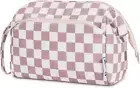Large Checkered Makeup Bag Women Wide-Open Make up Bag Travel Cosmetic Bag Organ