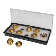 Carbatec Router Template Guide Set 9pce Solid Brass Guides - Imperial