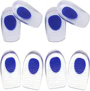 Gel Heel Cups,Shoe Inserts for Plantar Fasciitis, Heel Spur & Achilles Pain Relief, Heel Lift Pads for Men & Women (4 Pair, Large (7-12)