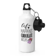 Life Happens Chocolate Helps Sports Drinks Water Bottle