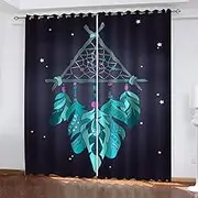 Print Blackout Curtains Colorful Pineapple 2 x W150cm x D230cm 3D Print Window Curtains, Thermal Insulated Darkening Grommet Drapes 2 Panel Set for Living Room Bedroom Kitchen Decor