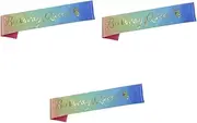NUOBESTY 3pcs Satin Sashes for Birthday Parties Letters Party Favors Birthday Queen Sash Decorations
