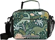 Dinosaurs And Tropical Leaves Kids Lunch Box Reusable Lunch Tote Bag Lunch Bags for School