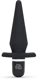 Fifty Shades of Grey Delicious Fullness Vibrating Butt Plug - 4 Inch Silicone Anal Plug - 7 Vibration Modes & 3 Speeds - Waterproof - Black