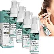 Piercing Aftercare Spray Solution,Suitable for Ears, Nose, Tongue, Navel Piercings, Cleansing, Soothing Mist (4pcs)