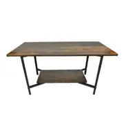 Viviendo Rectangular Coffee Table Dining Furniture Wooden Rustic Vintage Metal