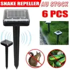 6 Weatherproof Snake Repeller Sonic Pulse Solar Powered Garden Pest Repellent