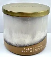 BATH & BODY WORKS PALO SANTO SCENTED CANDLE LARGE 3 WICK 14.5OZ WOOD AMBER MUSK