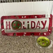 Fused Glass Colorful Christmas Serving Tray & Dip Saucer Lori Siebert Silvestri