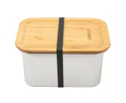 Clevinger 2000ml Stainless Steel Snack Box Lunch Container w/ Bamboo Lid White