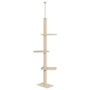BEASTIE Cat Tree Floor to Ceiling Scratching Post Beige 230-286cm