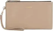 [Doris&Jacky] Goatskin Leather Wristlet Clutch Wallet Cute Small Pouch Bag With Strap