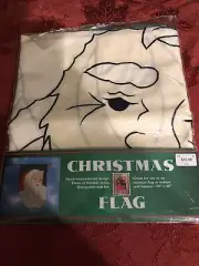 CHRISTMAS DECORATIVE FLAG SANTA CLAUS FACE NIP