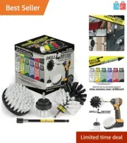 Ultimate Drill Brush Car Washing Kit: 3 Soft Nylon Brushes & Extension