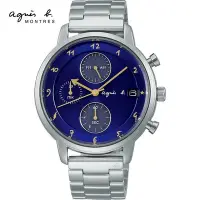 在飛比找Yahoo!奇摩拍賣優惠-agnes b. 法式簡約太陽能計時腕錶(VR43-KMJ0