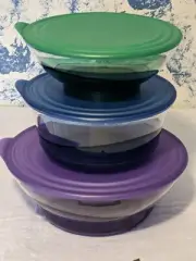 Tupperware Sheerly Elegant Collection Serving Bowls Set Of 3 - NOS!