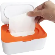 Wet Tissue Box. Storage Box, Wipes Case, Tissue Box With Lid, Baby Towel Box Keeps Wipes Fresh (orange)