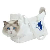 在飛比找momo購物網優惠-【貓的生活工坊】貓咪外出包 手提側背包(貓咪外出帆布袋)