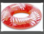 Play day tropical Swimming Ring float tube 31”x8.5” Ages 9+ Peach 2ft 7” Wide,