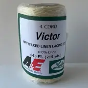 Waxed LINEN CORD lacing cord 4-cord natural thread rug braiding weaving twine