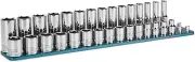3/8 In. Drive Master Chrome Socket Set, 6-Point, 8 to 22 Mm, Shallow and Deep wi