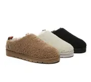 EVERAU® UGG Slippers Sheepskin Wool Plush Ankle Teddycozy - Sand / AU Ladies 7 / AU Men 5 / EU 38