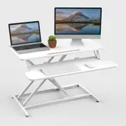 32 Height Adjustable Sit Stand Desk Converter - White