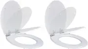 Toilet Seats with Soft Close Lids 2 pcs MDF White Hardware Accessories