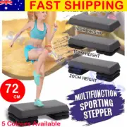 72cm Aerobic Step Exercise Stepper Gym Riser Workout Fitness Cardio Bench Block