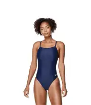 Speedo Women's Swimsuit sz 10 One Piece PowerFlex Flyback Solid NEW #E913