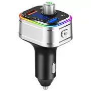 Car FM Transmitter Atmosphere Light Bluetooth MP3 Player PD3.0 Fast Charge #HE