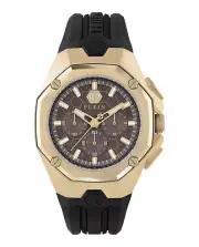 Philipp Plein Mens Octagon Gold 44mm Strap Fashion Watch