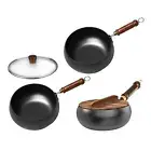 9.45inch Wok Pan with Hanging Hook Flat Bottom Wok for Kitchen Hotel Camping