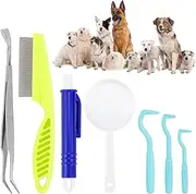 LNQ LUNIQI Tick Tweezers Set for Dogs Cats, 7 Pieces Tick Removal Tick Remover Tick Tweezers Tick Hook Tick Comb Magnifying Glass with Storage Box for Humans and Pets